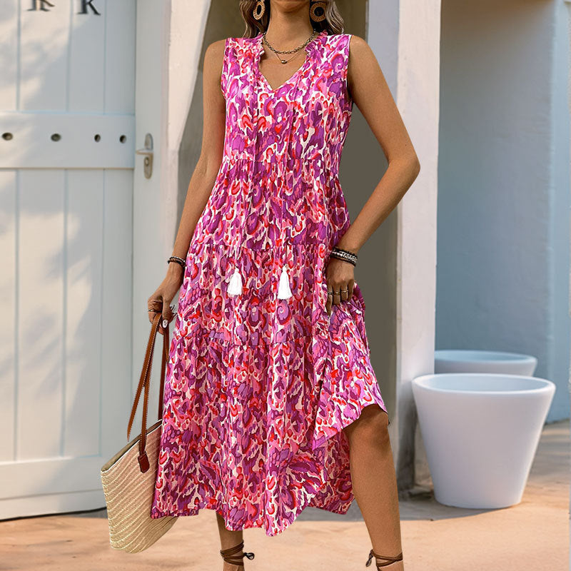 Seaside Vacation Dress Summer Sleeveless Bohemian Dresses