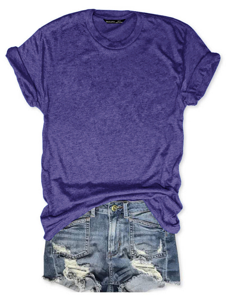Women's Heat Transfer Patch Casual Round Neck Blouses