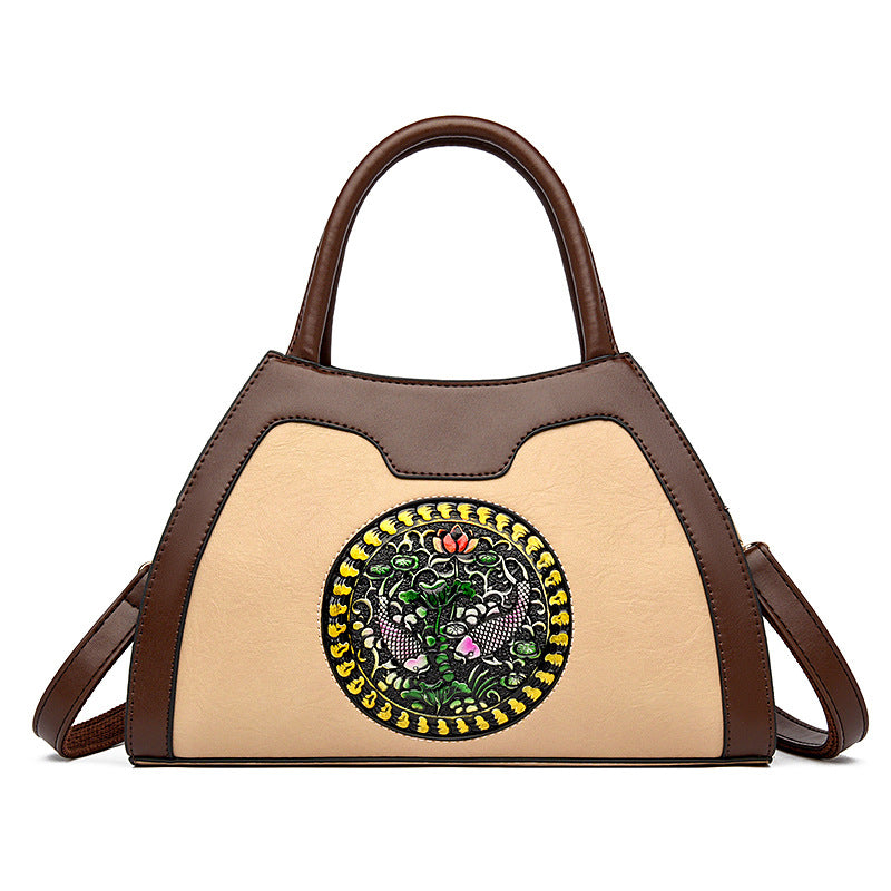 Women's Elegant National Style Soft Leather Mother Women's Handbag