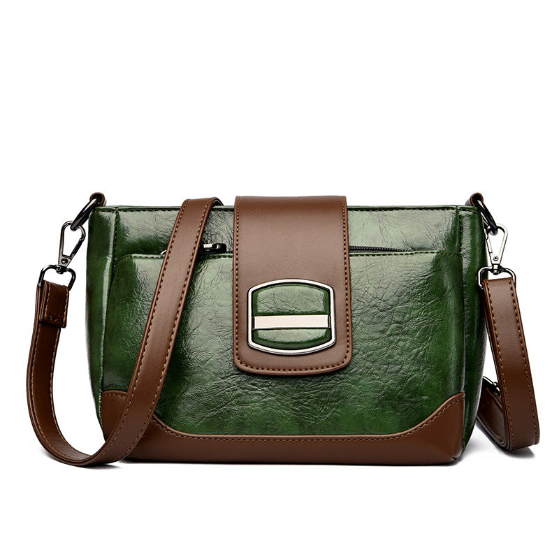 Women's Retro Style Mom Fashion Wax Leather Crossbody Bags