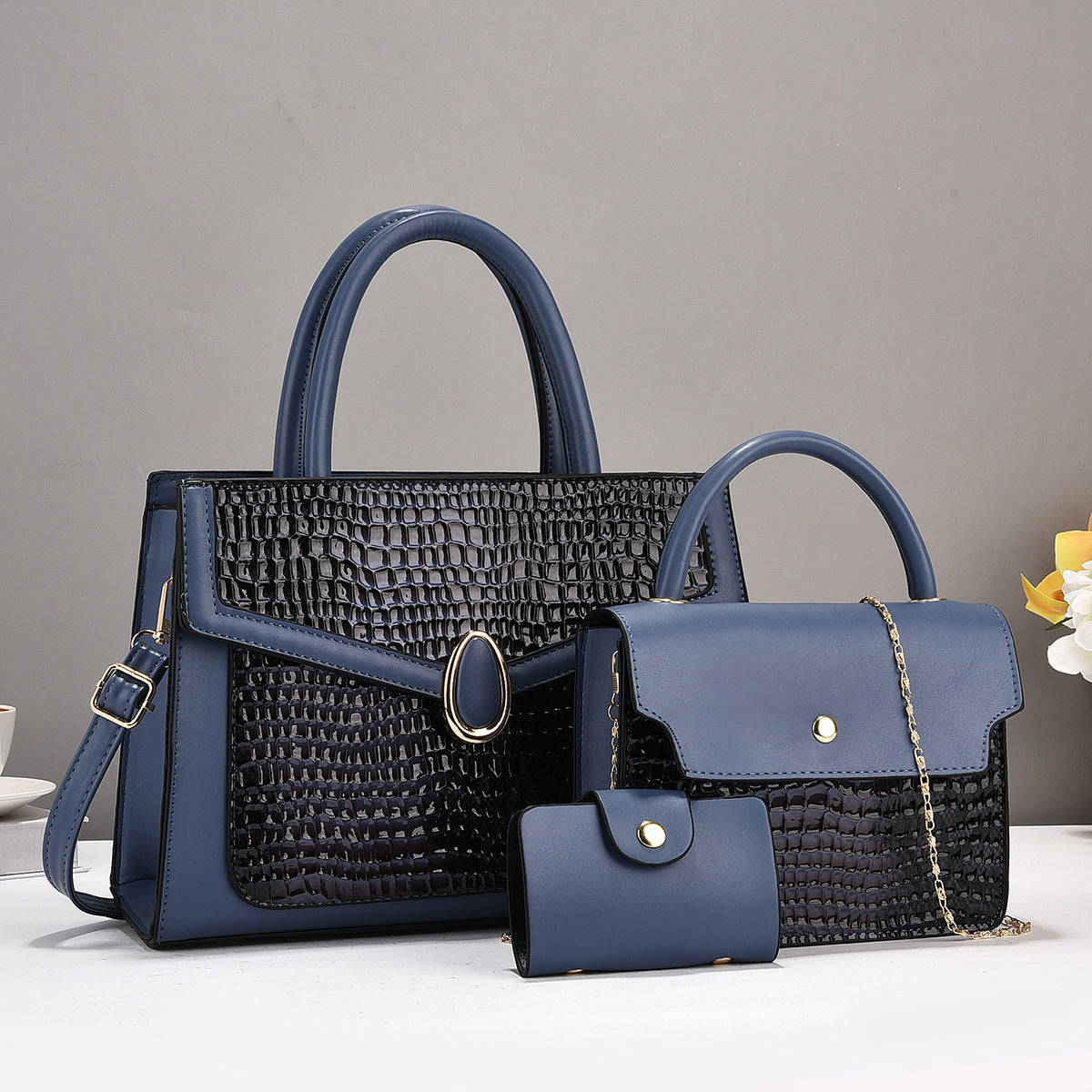Women's Three-piece Fashion Creative Stone Pattern Western Bags