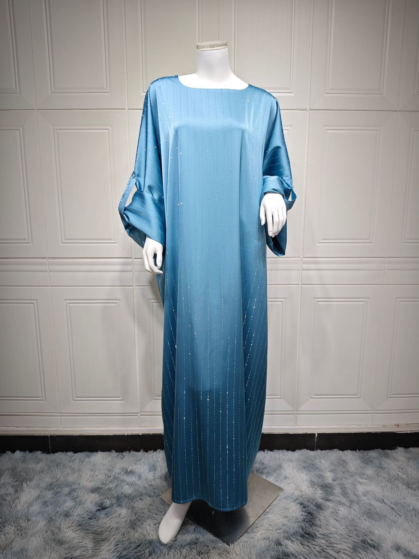 Women's Elegant Long Sleeve Dress Rhinestone Craft Clothing