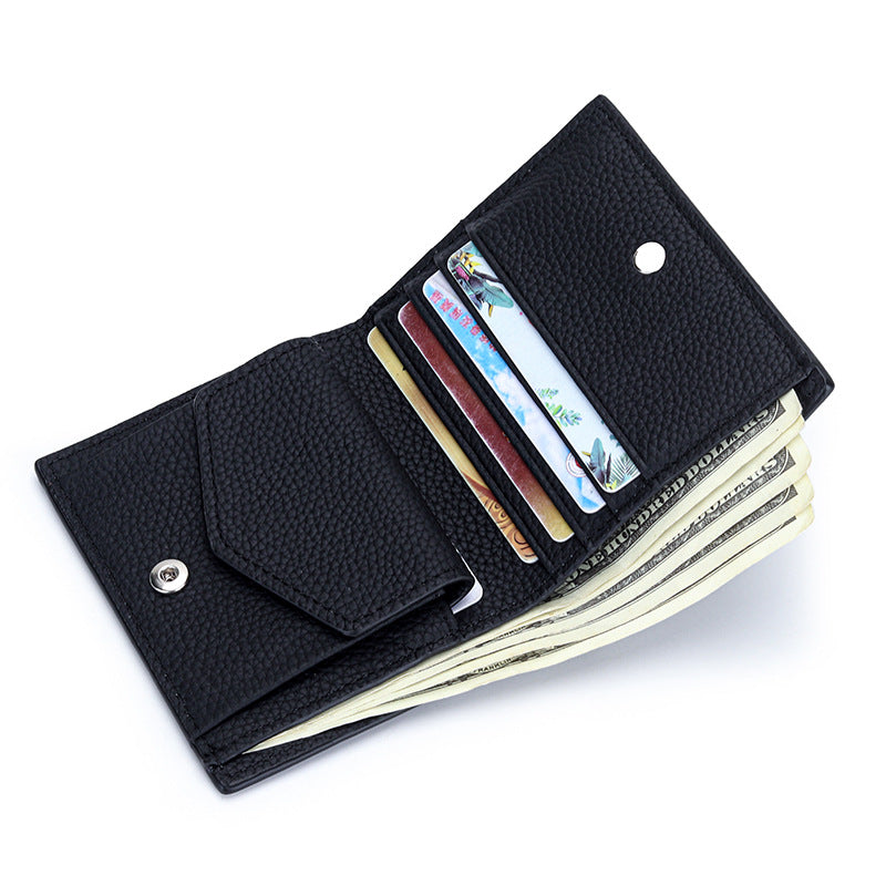 Women's Slouchy Leather Short Fold Genuine Ladies Wallets