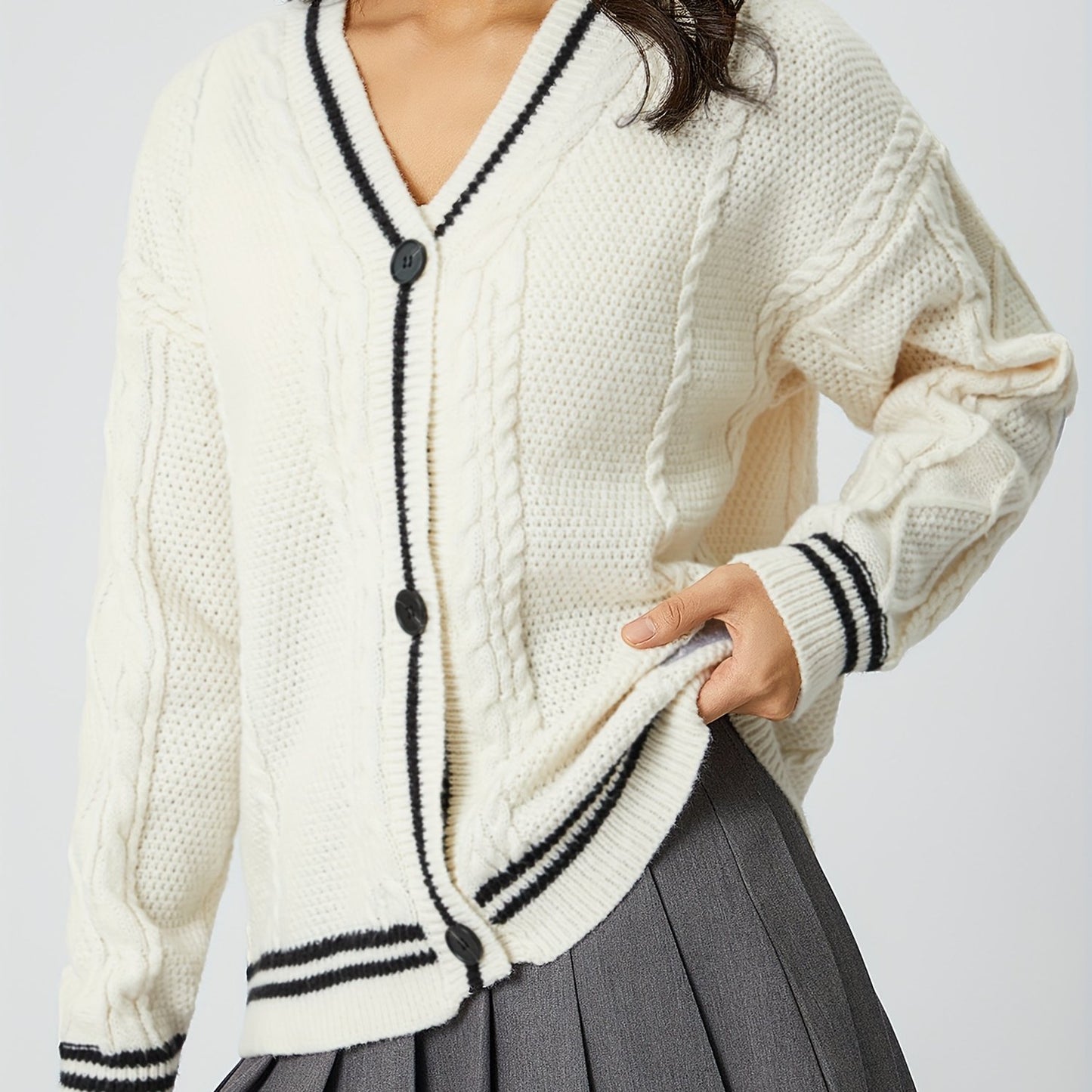 Women's Knitted Embroidered Temperament Loose Casual Outer Sweaters