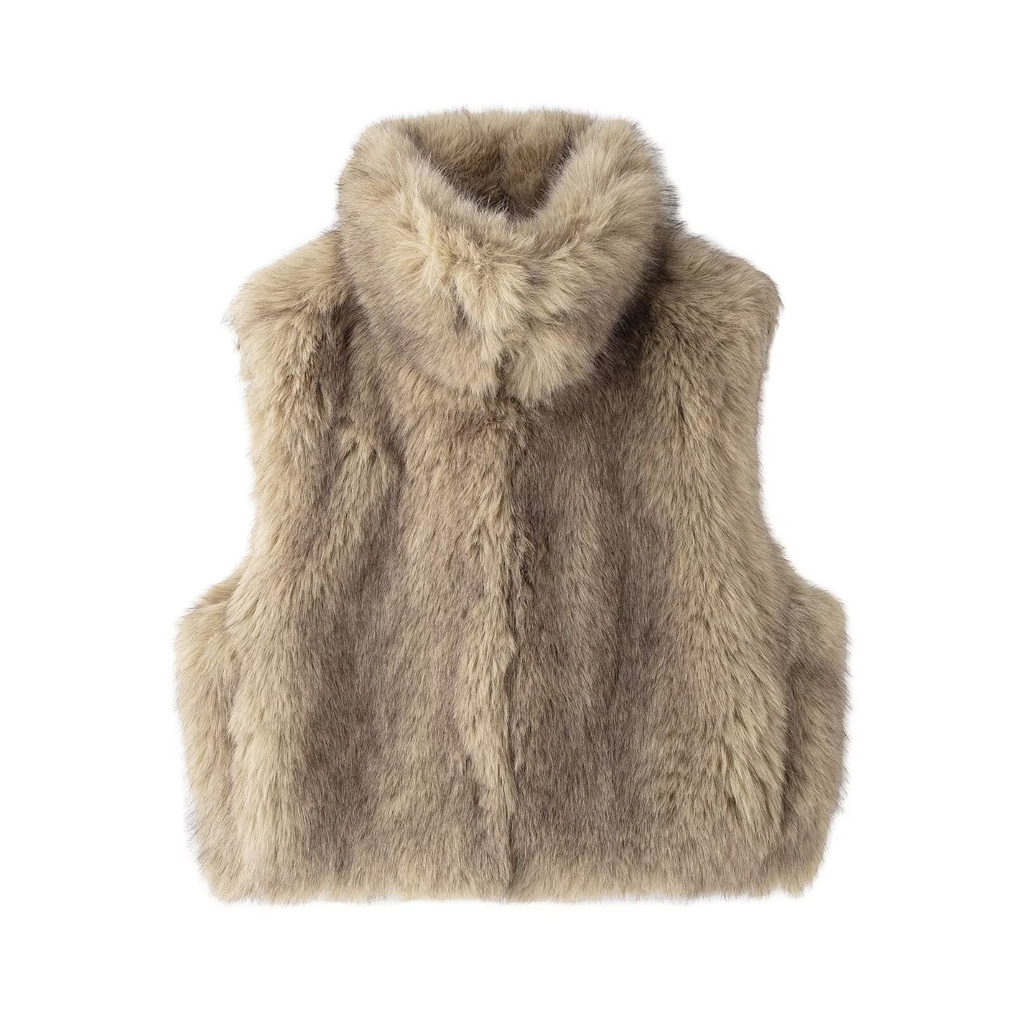 Women's Glamorous Fashion Artificial Fur Effect Vests