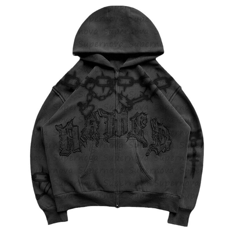 Women's & Men's & Fashion Printing Vintage Zipper Street Sweaters
