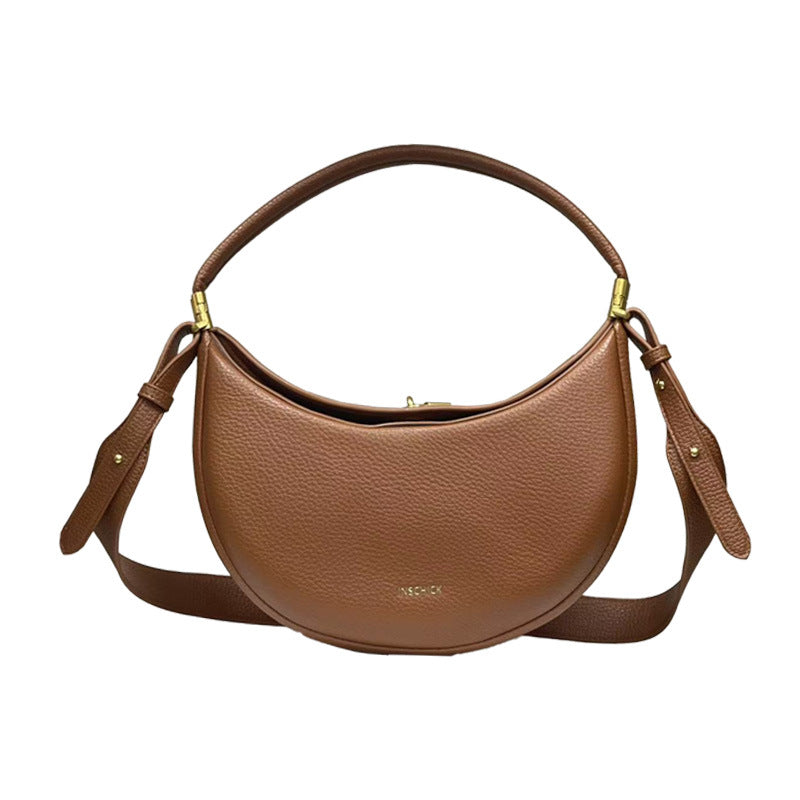 Women's Super Popular White Medium-sized Monthly Curved Armpit Bags