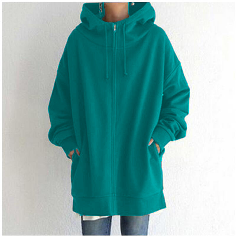 Personality Street Hoodies Zipper Hooded Long Sweaters