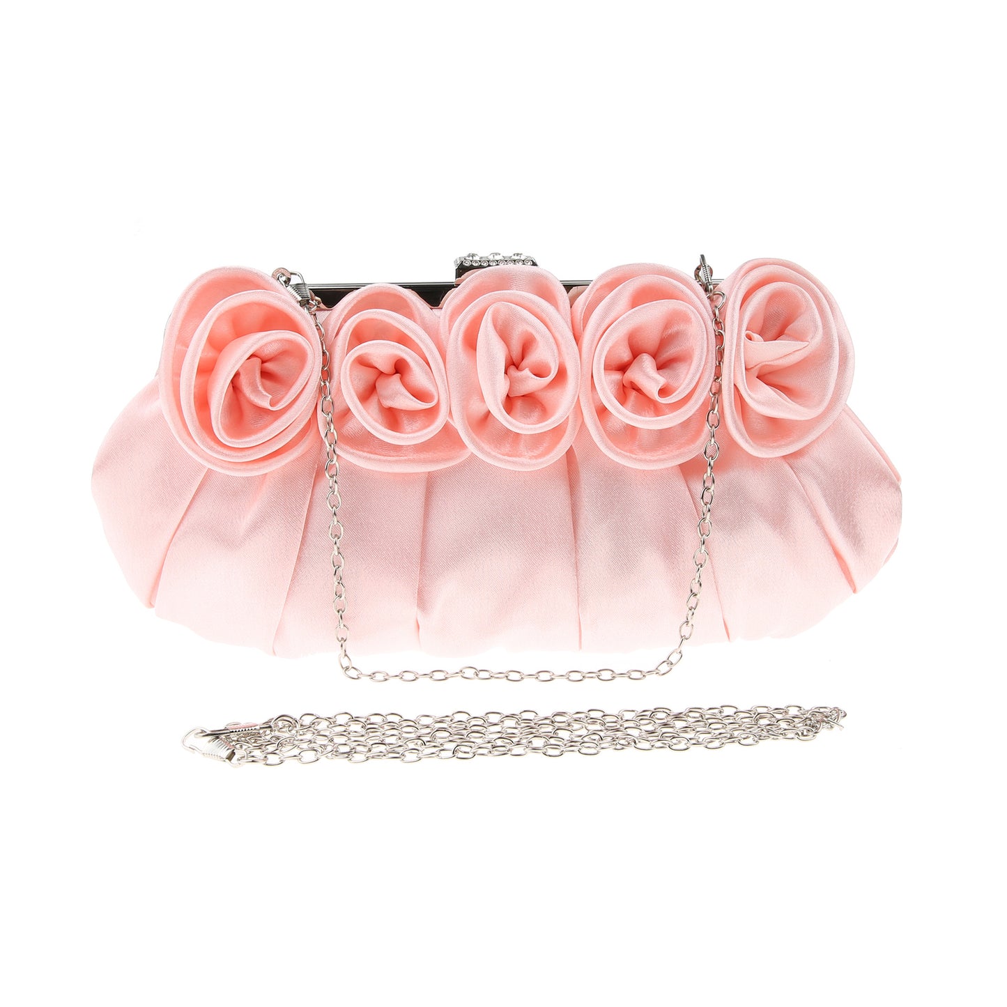 Women's Simple Three-dimensional Flower Satin Clutch Chain Evening Bags