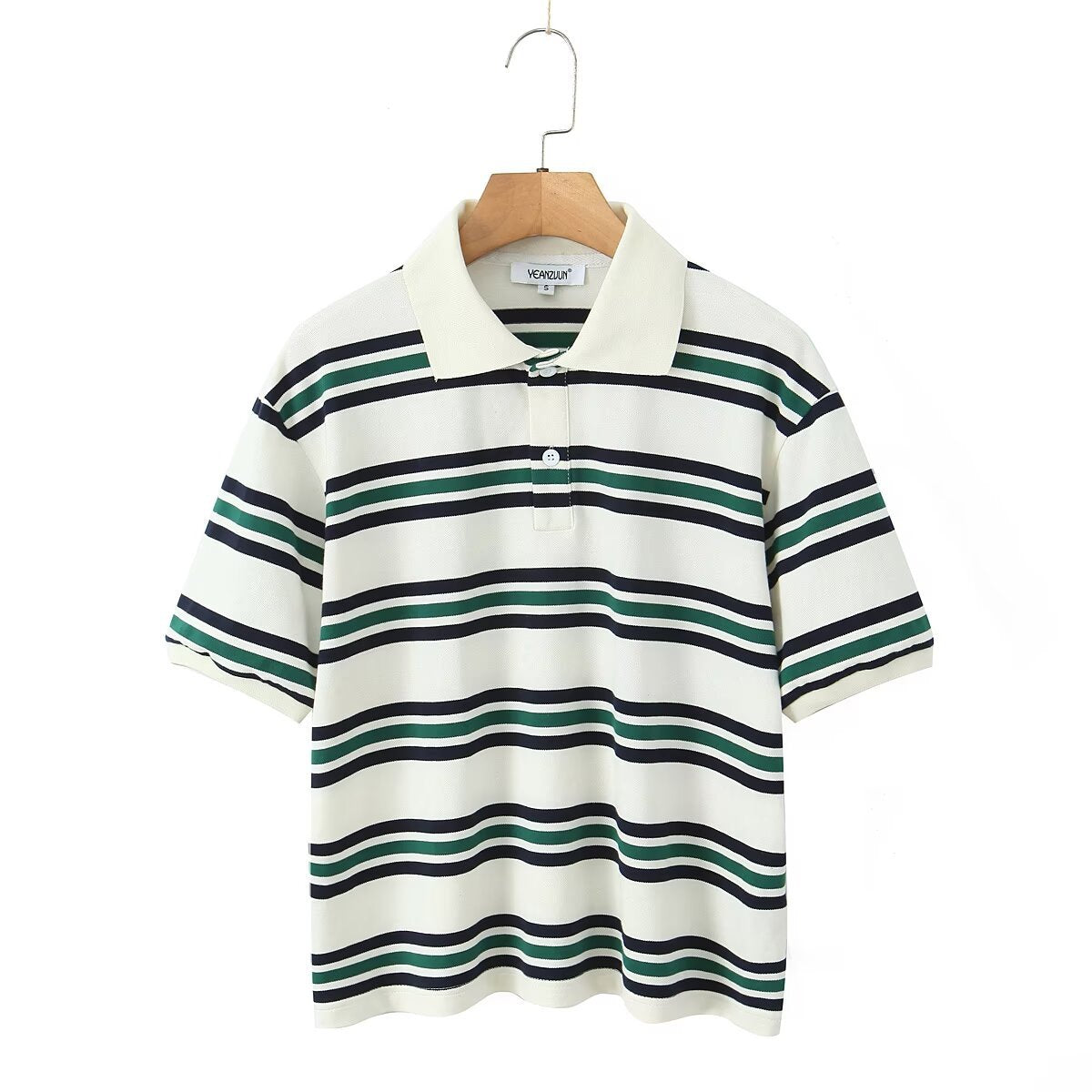 Fashion Striped Sleeve T-shirt Low Waist Shorts