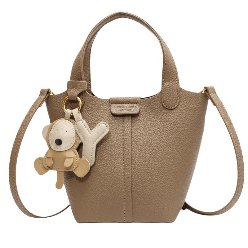 Women's Classic Solid Color Lychee Pattern Commuter Crossbody Bags