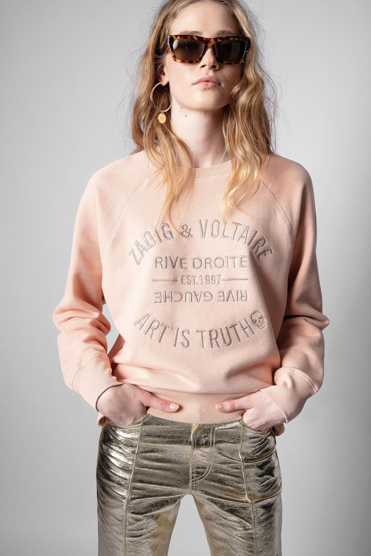 Women's Autumn French Minority Classic Letter Embroidery Sweaters