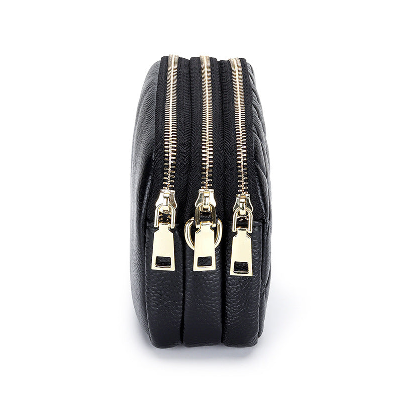 Women's Summer Genuine Leather Rhombus Simple First Crossbody Bags