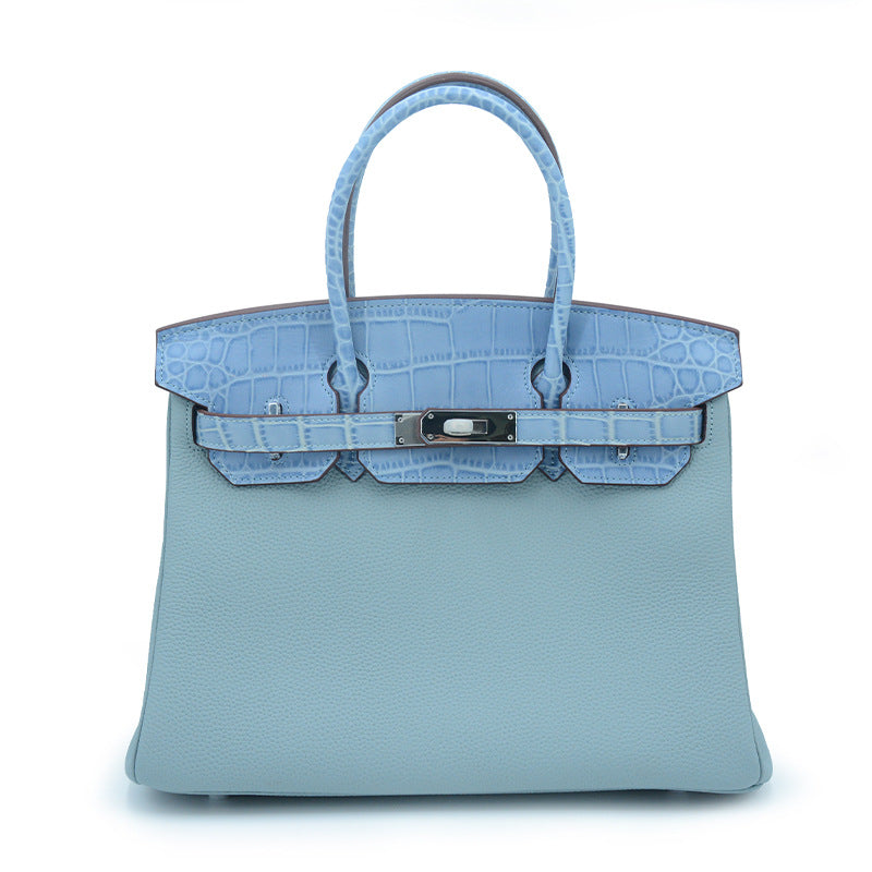 Luxury Crocodile Leather Horn French Stick Handmade Wax Line Bags