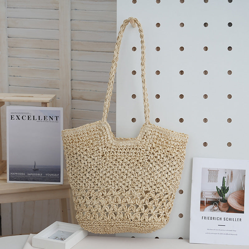 Women's Hollow Woven Seaside Vacation Fashion Handmade Artistic Women's Shoulder Bag