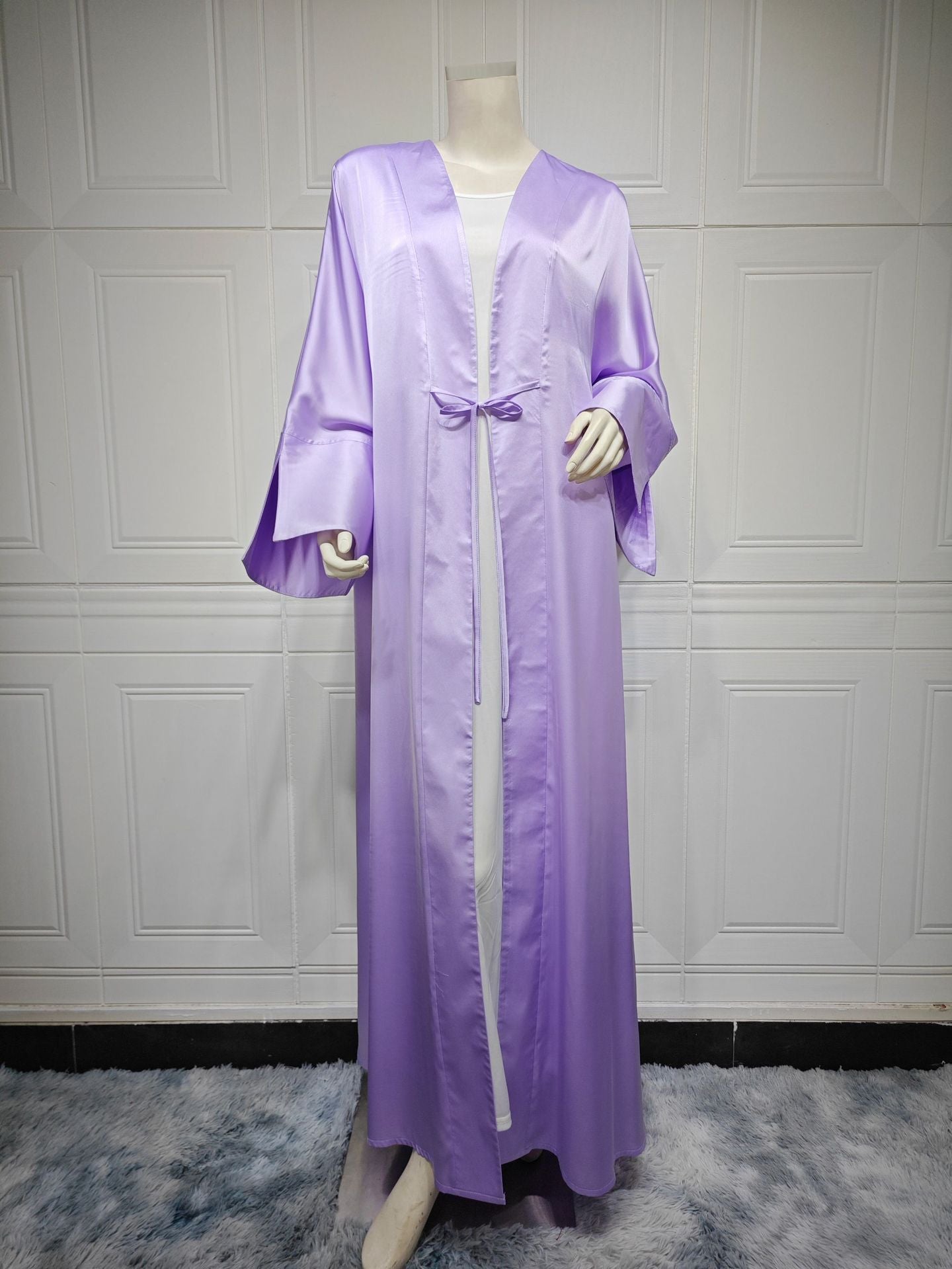 Muslim Robe Fashion Satin Soft Dress Clothing