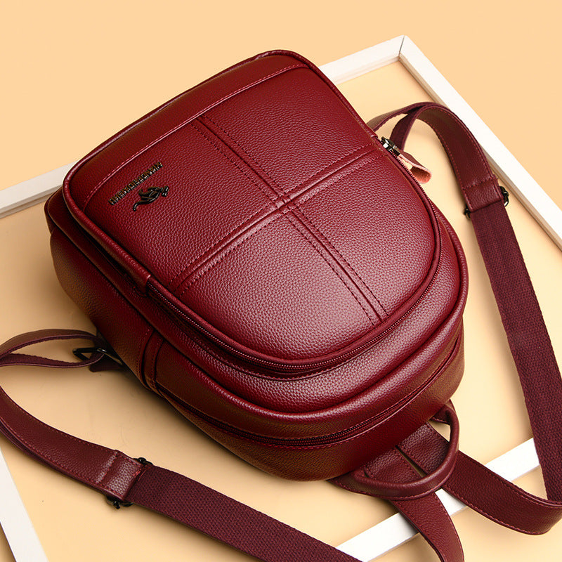 Women's Large Capacity Splicing Simple Fashion Soft Backpacks