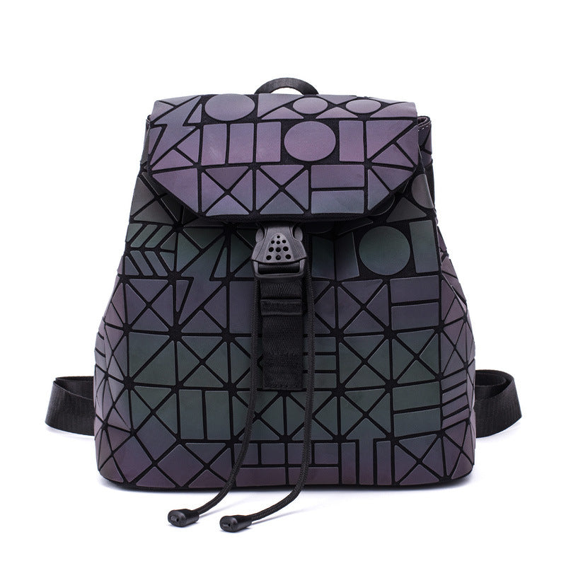 Women's Laser Size Geometric Rhombus Korean Style Backpacks