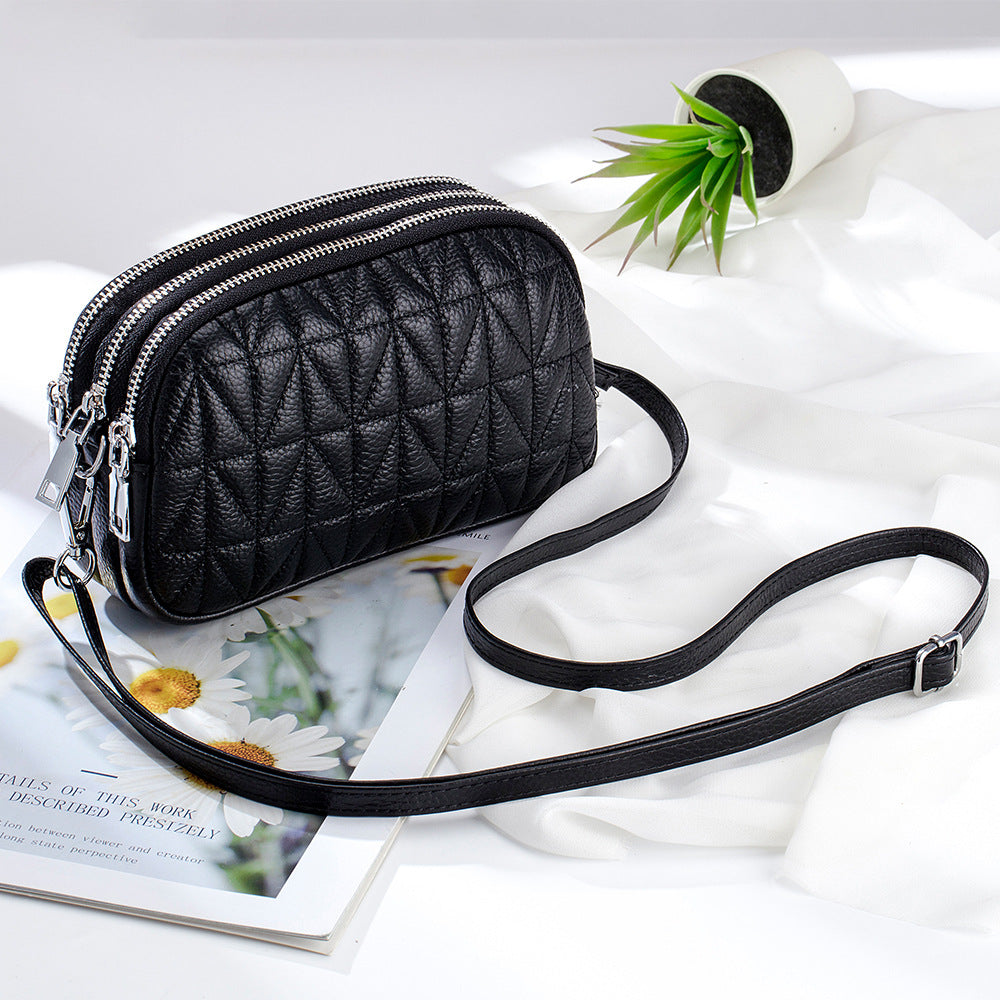 Women's Soft Leather Fashion Genuine Leisure Embroidery Crossbody Bags