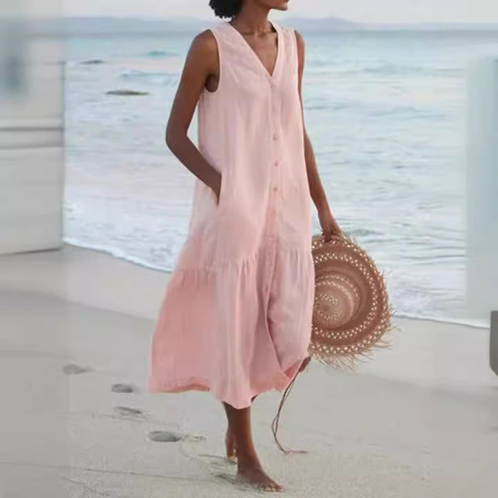 Cotton Strap Type Temperament Commute Trendy Dress Dresses