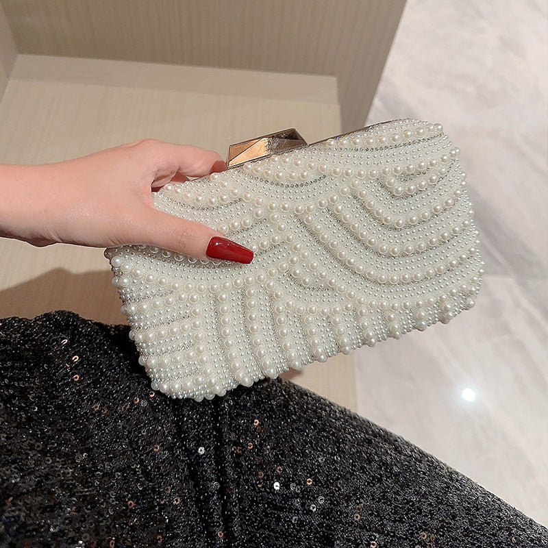 Women's Pearl Dinner Soft Surface Bride Handbags