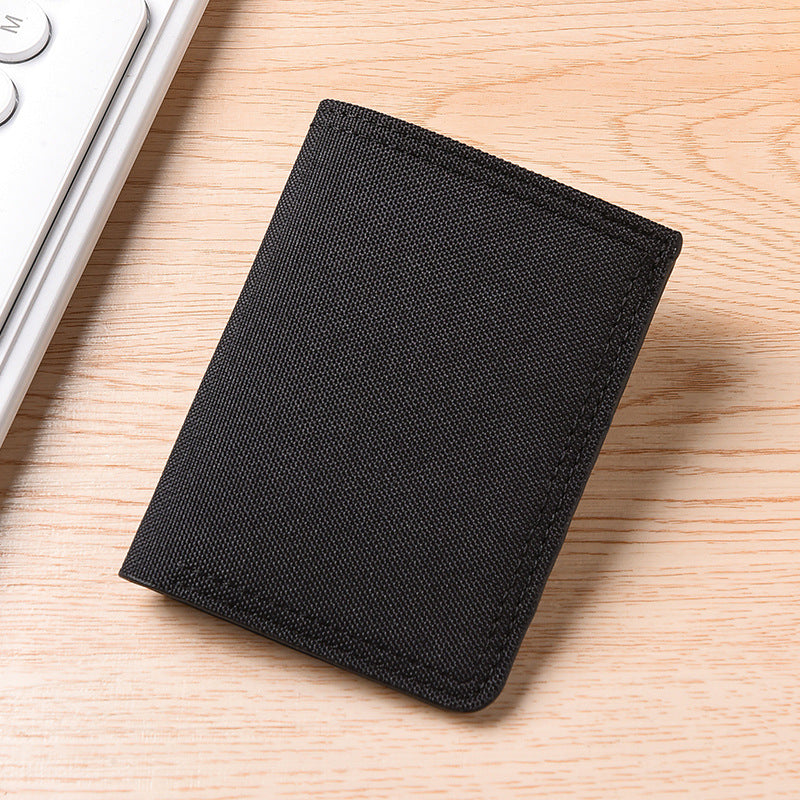 Men's Vertical Design Canvas Multiple Slots Simple Personality Horizontal Men's Wallet