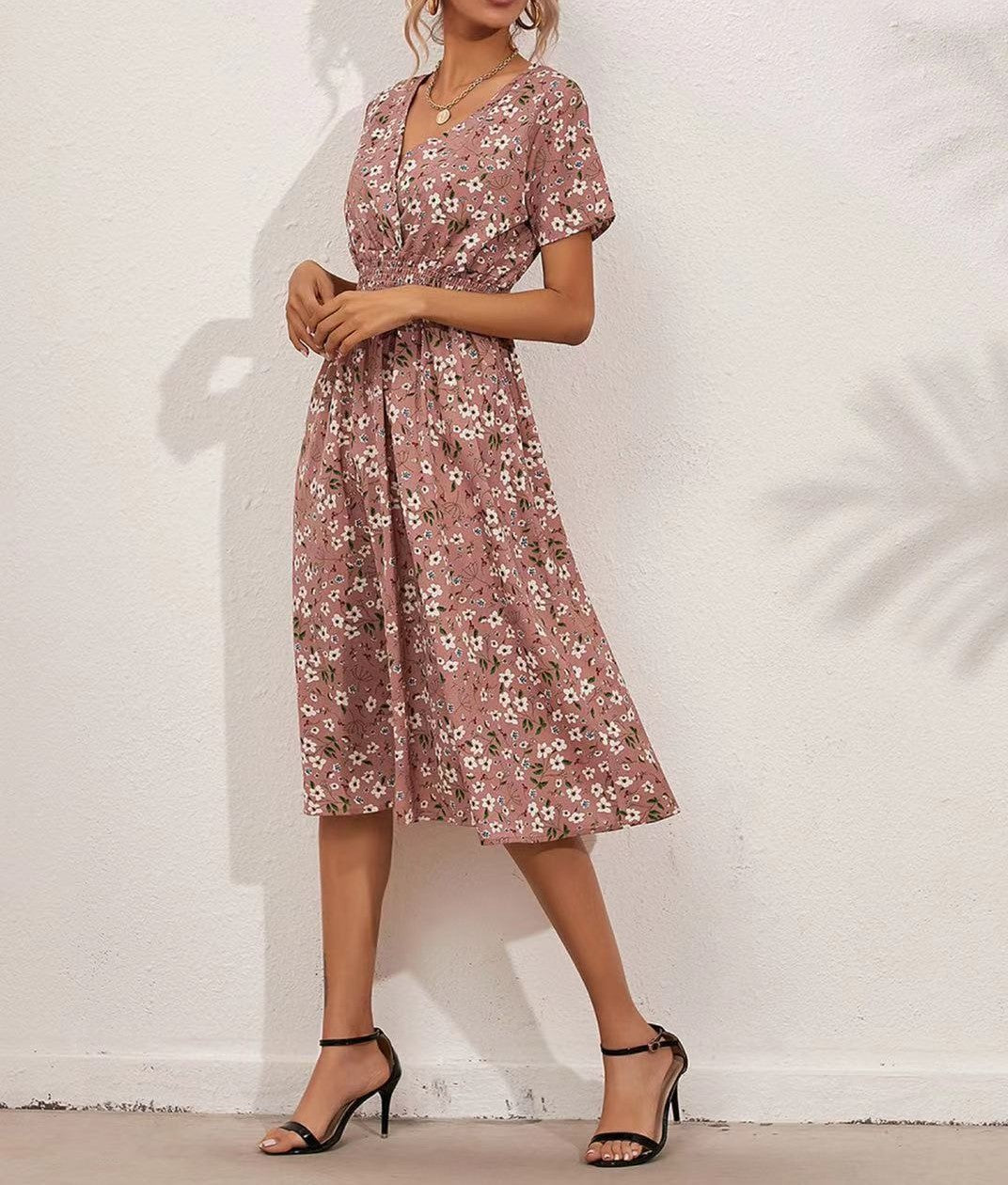 Women's Long-term Supply Summer Floral Print Dress Dresses
