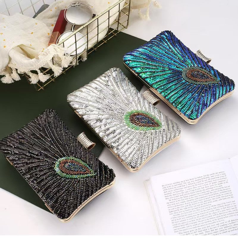 Style Vintage Art Beaded Embroidered Sequined Dress Bags