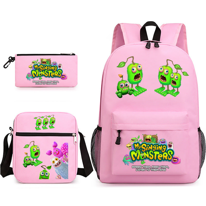 Game Monster Concert Pencil Three-piece Set Backpacks
