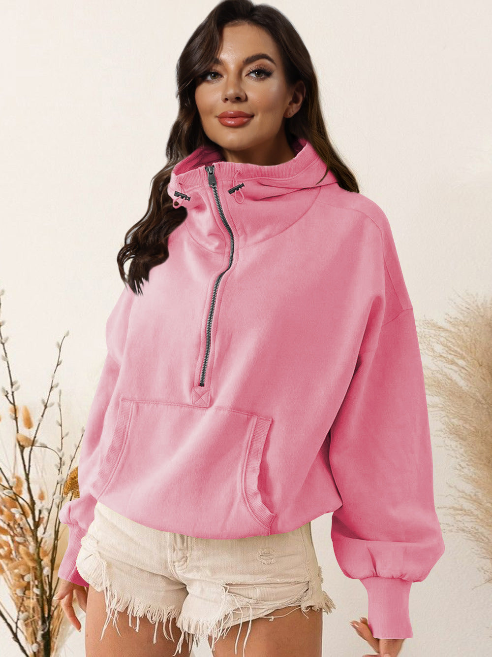 Women's Hooded Tide Sports Hoodie Zipper Drawstring Sweaters