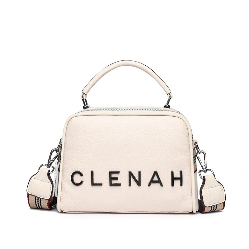 Women's Leather Diamond Embroidery Thread Fashionable Top Shoulder Bags