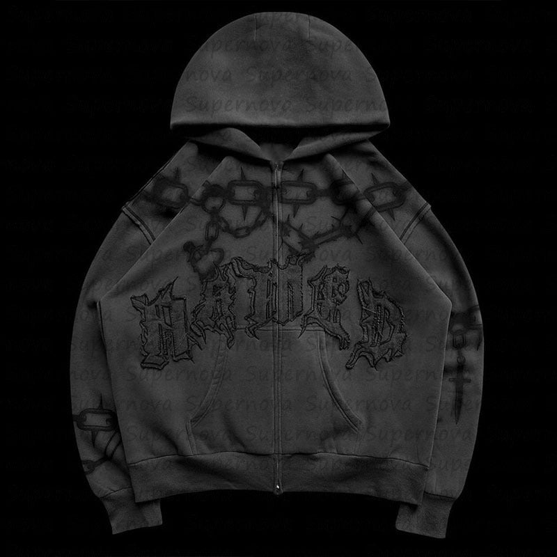 Women's & Men's & Fashion Printing Vintage Zipper Street Sweaters