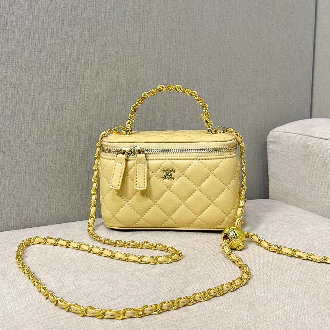 Women's Style Chain Box Genuine Leather Diamond Crossbody Bags