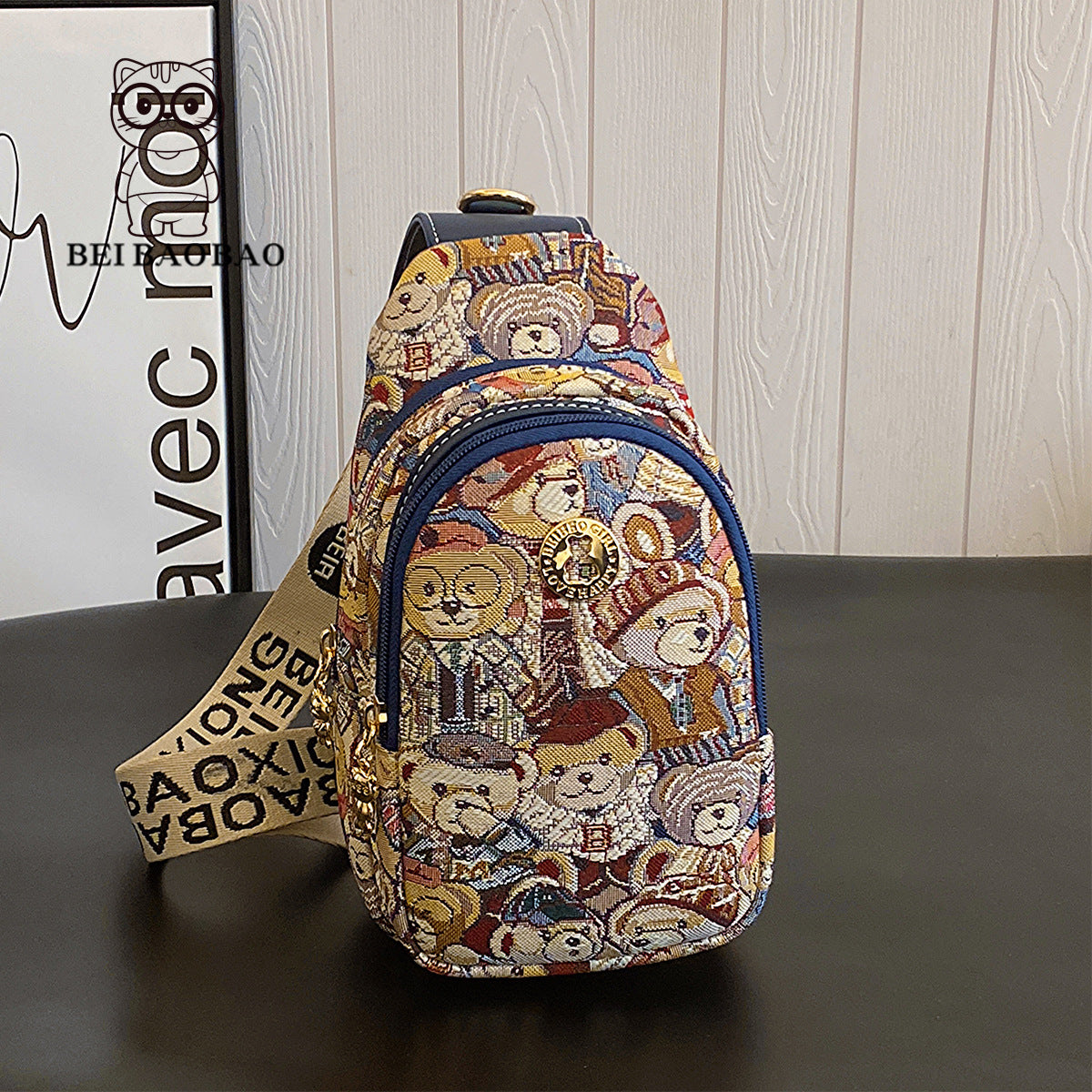 Women's Source Canvas Cartoon Bear Lightweight Waist Packs