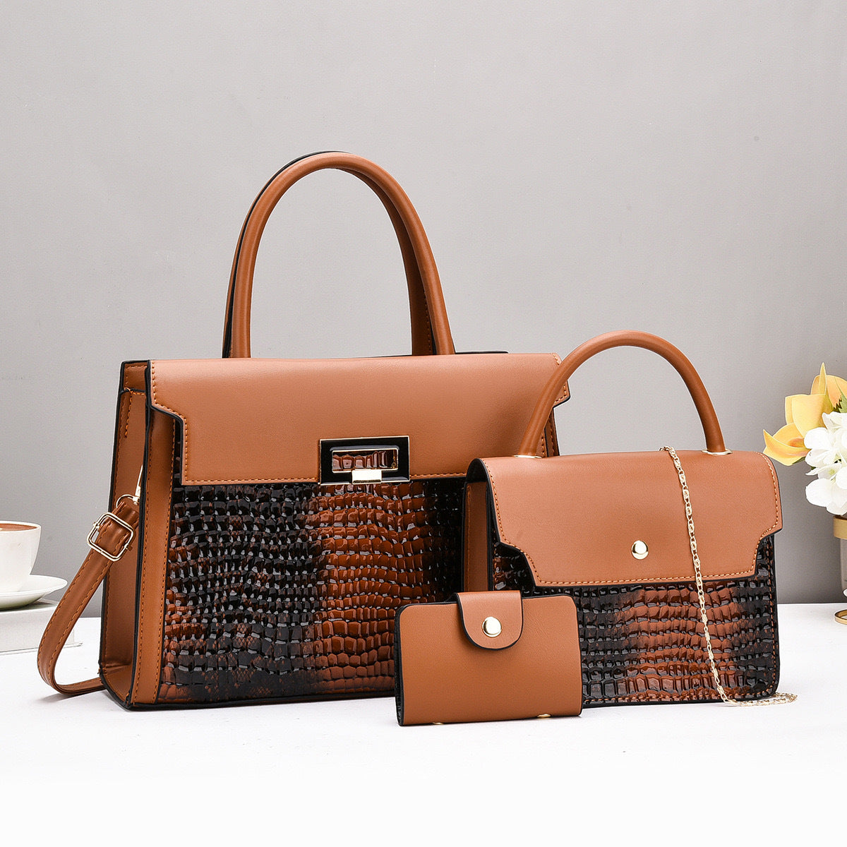 Snakeskin Pattern Simple Advanced Large Capacity Crossbody Bags