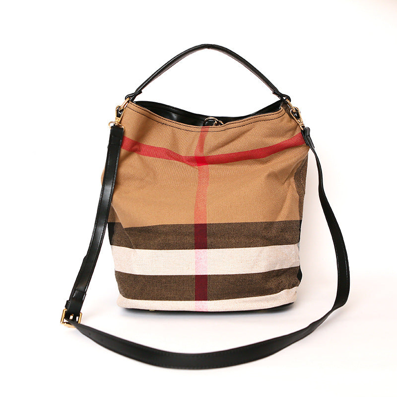 Women's Your From Canvas Plaid Portable Handbags