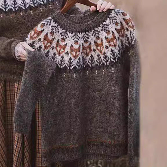Women's Round Neck Multicolor Loose Fashion Pullover Sweaters