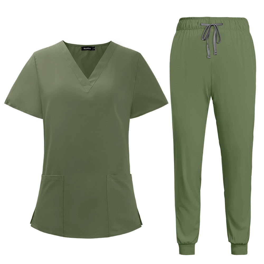 Women's & Men's & Simple Casual Hand Washing Solid Uniform