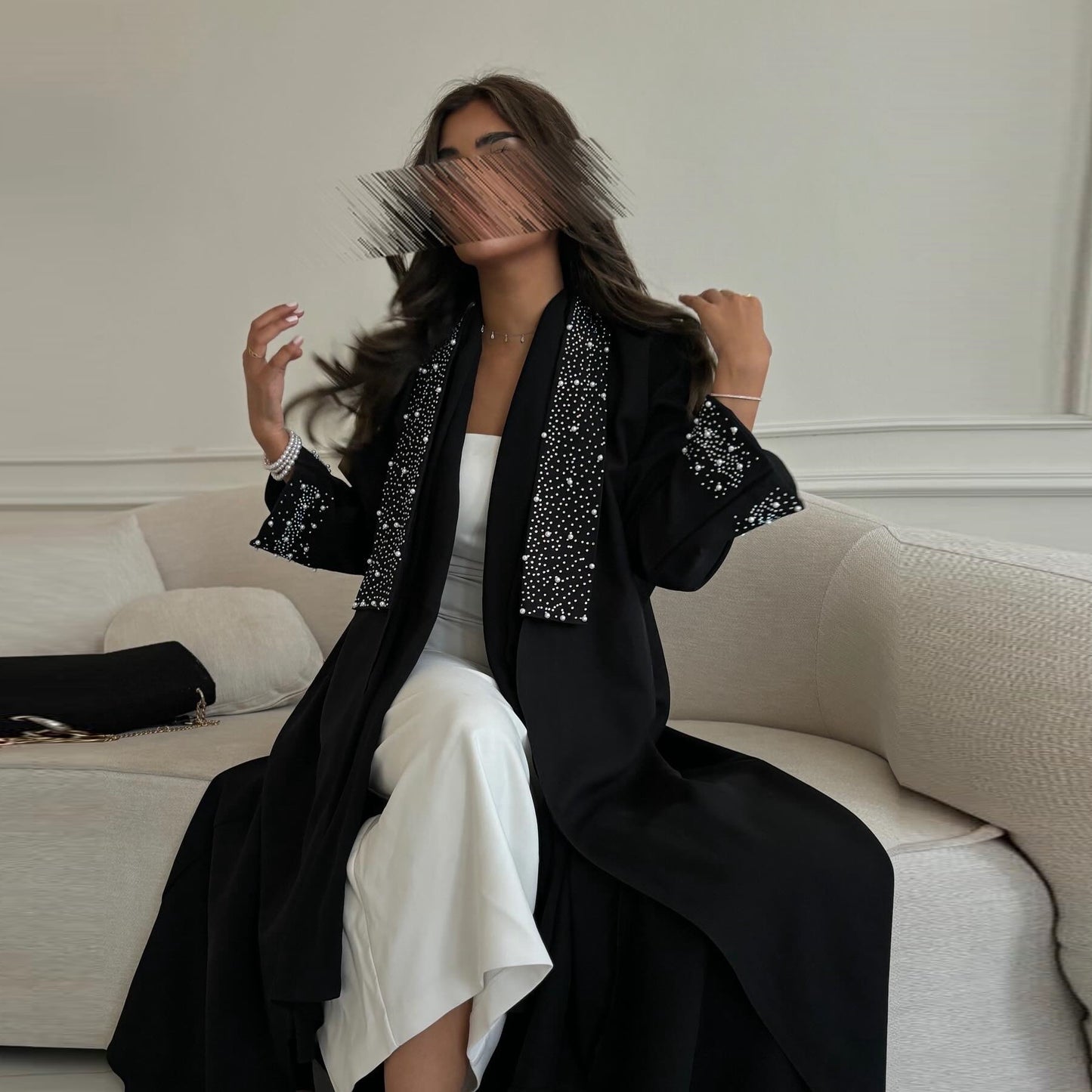 Women's Graceful Rhinestone Fashion Robe Commuter Clothing