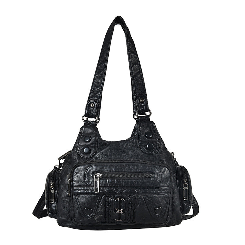 Women's Retro Fashion Multipurpose Simple Washed Soft Shoulder Bags