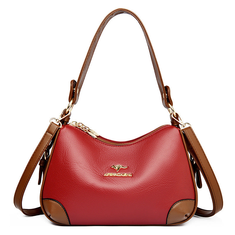 Women's Soft Leather Mother Simple Versatile Large Crossbody Bags