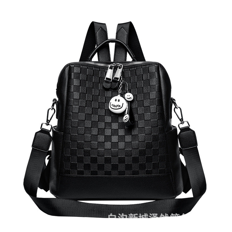 Women's Simple Urban Rhombus Pendant Contrast Color Backpacks
