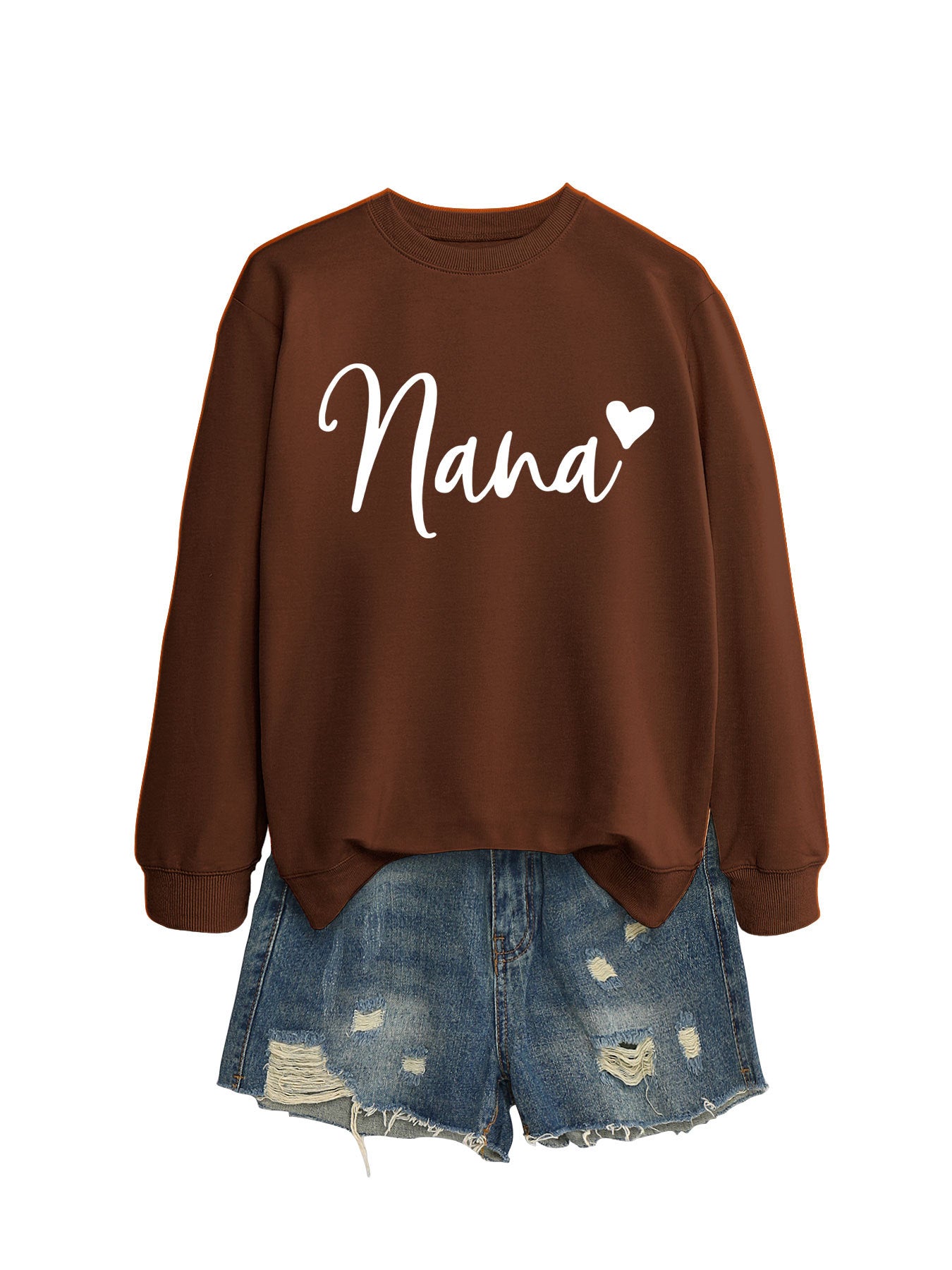 Women's Round Neck Elegant Heart Printing Simple Sweaters