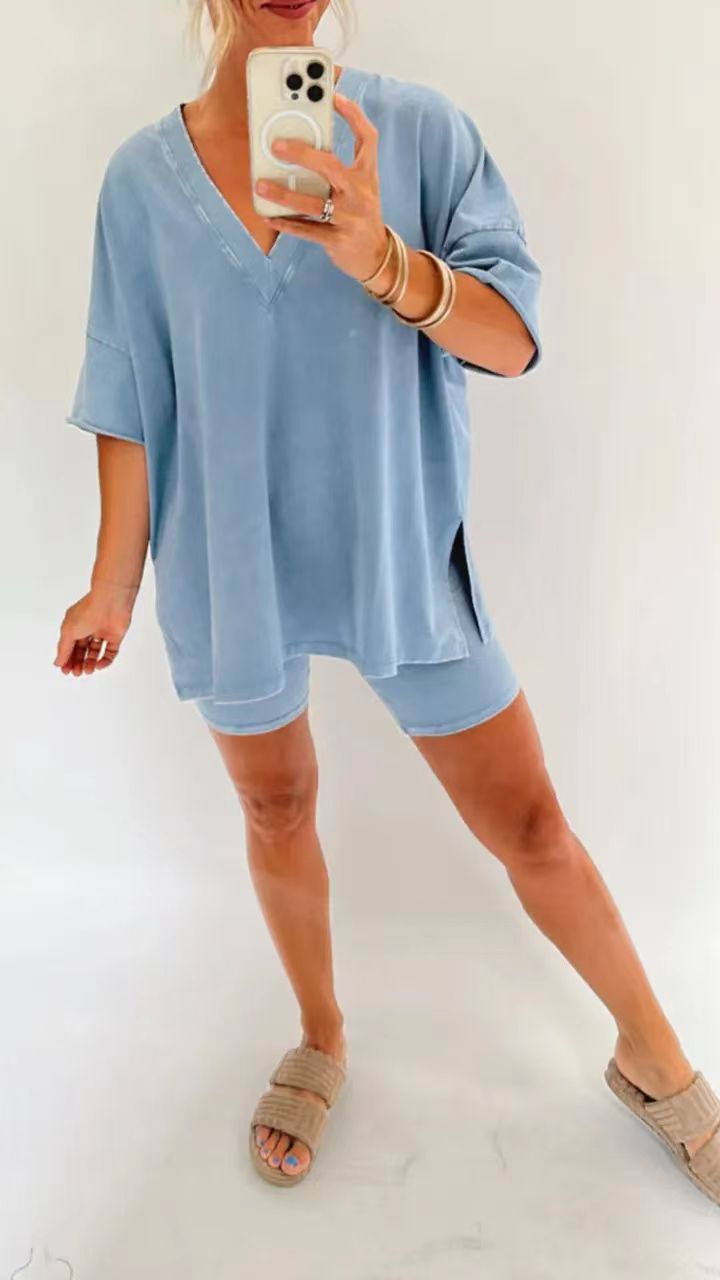 Women's Fashion Loose Casual Fried Color Two-piece Suits