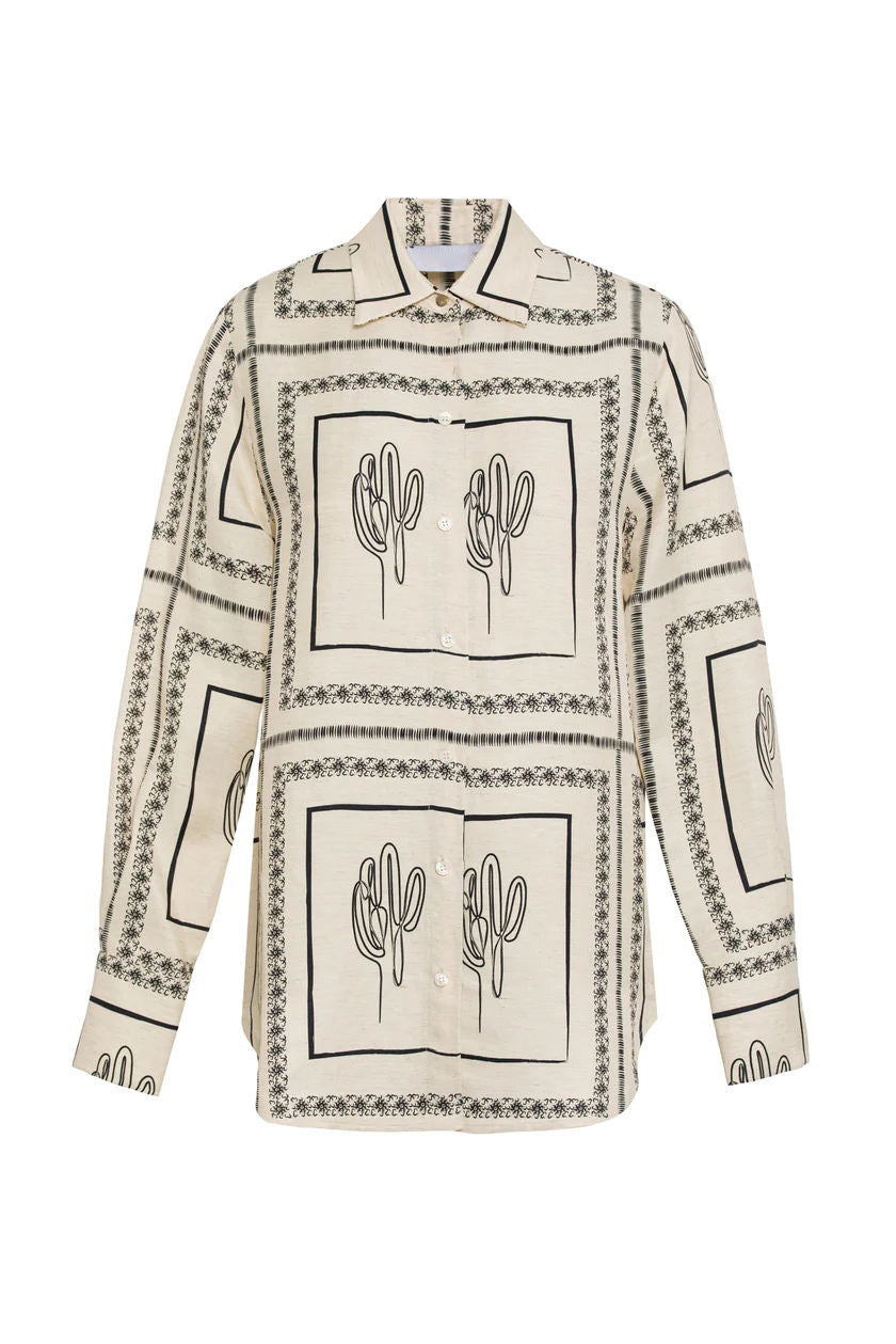 Printed Long-sleeved Shirt Trousers Two-piece Home Suits