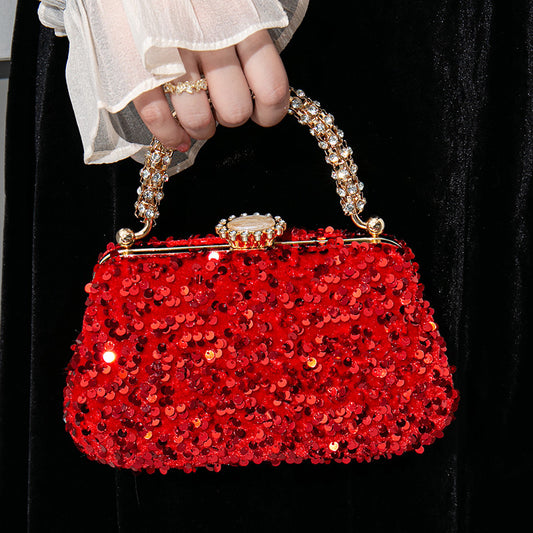 Women's Retro Fashion Dinner Sequined Banquet Portable Evening Bags