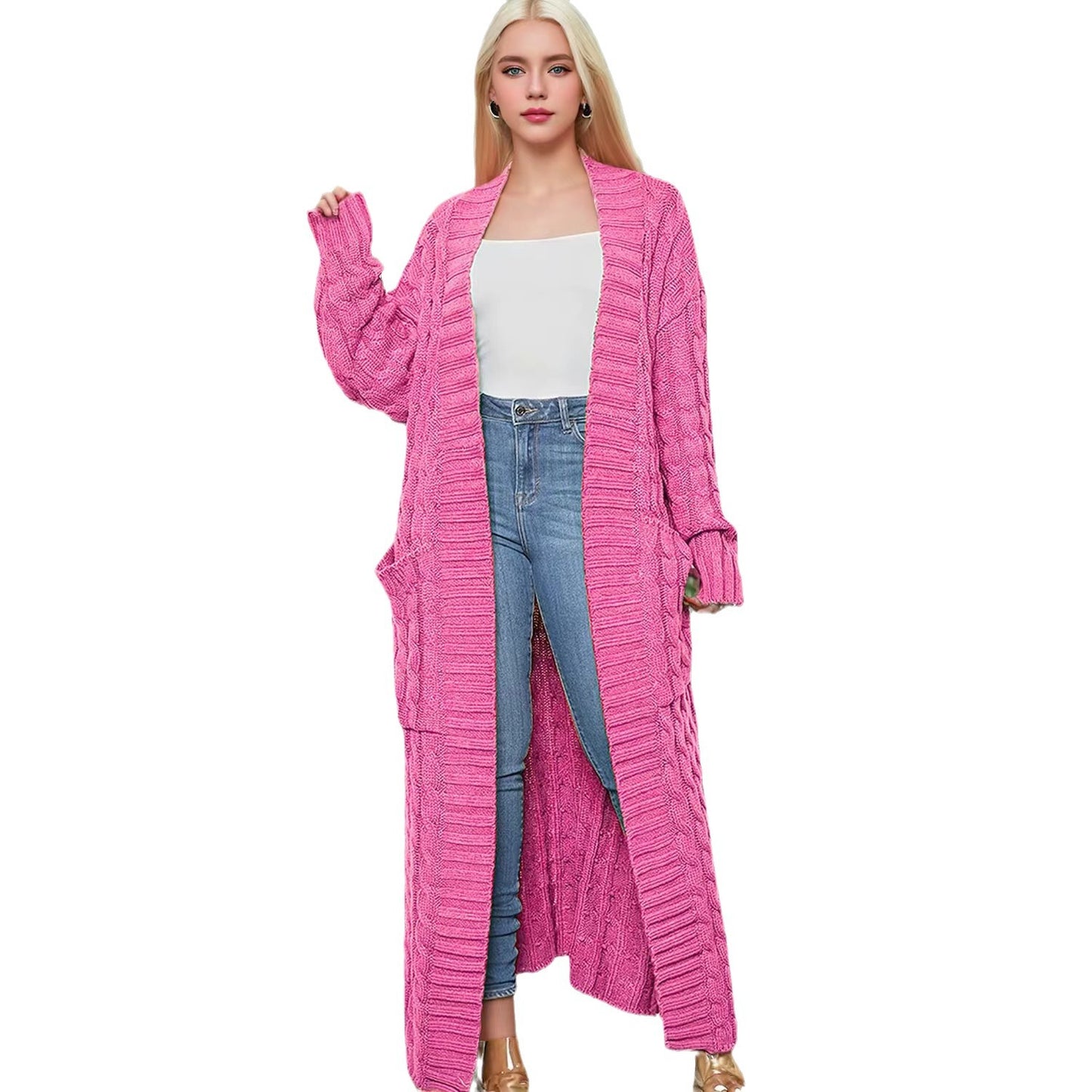 Women's Twist Pocket Fashion Sexy Casual Long Sweaters