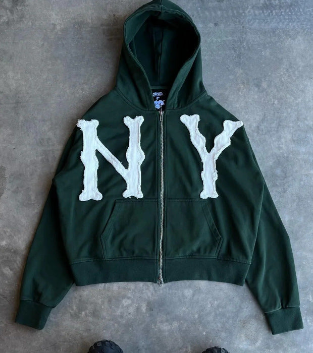 Hooded Full Chain Loose Male Female Sweaters