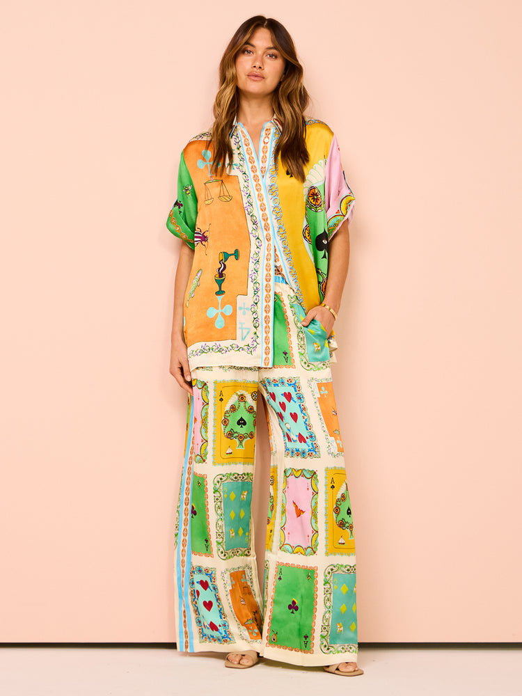 Women's Fashion Printed Elastic Waist With Pocket Suits