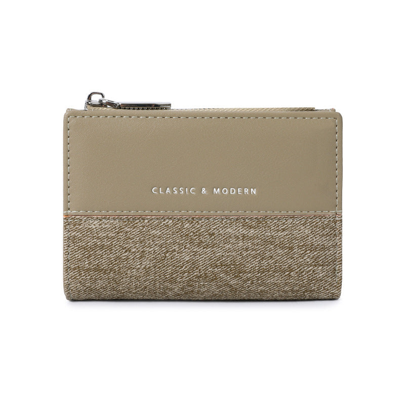 High-grade Folding Stitching Fashion Korean Style Coin Purses